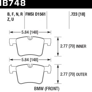 Колодки тормозные HB748Z.723 HAWK PC передние BMW F20 F30