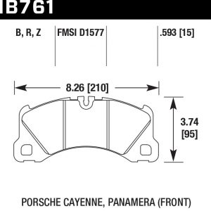 15 мм PORSCHE CAYENNE 92A 2010->, PANAMERA 970, 971 2009->, MACAN 95B 3.0 GTS; 3.6 Turbo; 2014->; VW TOUAREG 7P5 4.2 FSI; 3.0 V6; 2010-2018. Ширина рабочего полотна 70 мм. Без датчика износа.