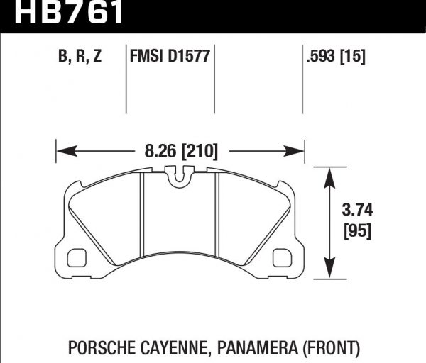 15 мм PORSCHE CAYENNE 92A 2010->, PANAMERA 970, 971 2009->, MACAN 95B 3.0 GTS; 3.6 Turbo; 2014->; VW TOUAREG 7P5 4.2 FSI; 3.0 V6; 2010-2018. Ширина рабочего полотна 70 мм. Без датчика износа.