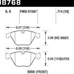 Колодки тормозные HB768B.714 HAWK HPS 5.0 18 мм передние BMW 5 F10