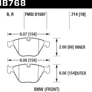 Колодки тормозные HB768B.714 HAWK HPS 5.0 18 мм передние BMW 5 F10