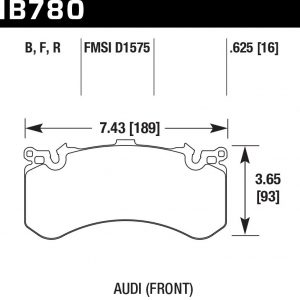 Колодки тормозные HB780F.625 HAWK HPS передние AUDI A6, S6, A7 4G; A8 S8 4H; PR 1LU, 1LX, 1LN