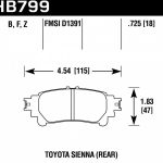 Колодки тормозные HB799F.597 HAWK HPS задние Lexus RX350 2013->, HIGHLANDER 2013->, GS 350 2012->,