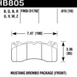 Колодки тормозные HB805B.615 HAWK HPS 5.0 передние FORD MUSTANG BREMBO PACKAGE 2015->