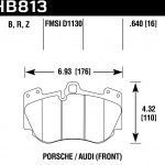 Колодки тормозные HB813B.640 HAWK HPS 5.0 передние Porsche Cayenne Turbo 9PA 2007-2010 (не подходит для керамических дисков)