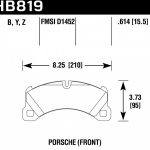 Колодки тормозные HB819Y.614 Hawk Performance LTS передние Porsche Cayenne 2010->, MACAN 3.0S