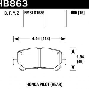 Колодки тормозные HB863Y.605 HAWK LTS задние Honda Pilot