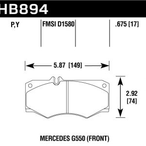 Колодки тормозные HB894Y.675 HAWK LTS передние Mercedes-Benz G550