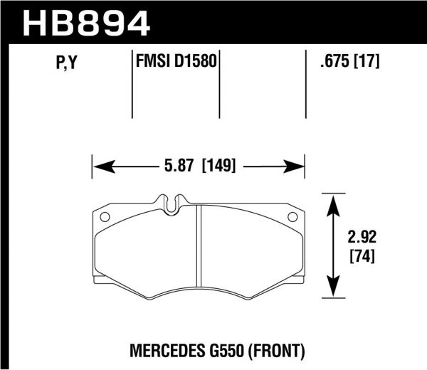 Колодки тормозные HB894Y.675 HAWK LTS передние Mercedes-Benz G550