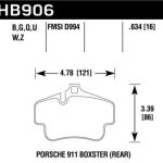 Колодки тормозные HB906B.634 HAWK HPS 5.0 задние PORSCHE 718 Cayman, Boxter; 997 3,6 05-09; 996 97-05