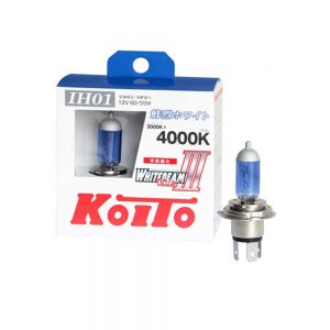 Лампа галогенная IH01 Koito Whitebeam 12V 60/55W 4000K, высокотемпературная